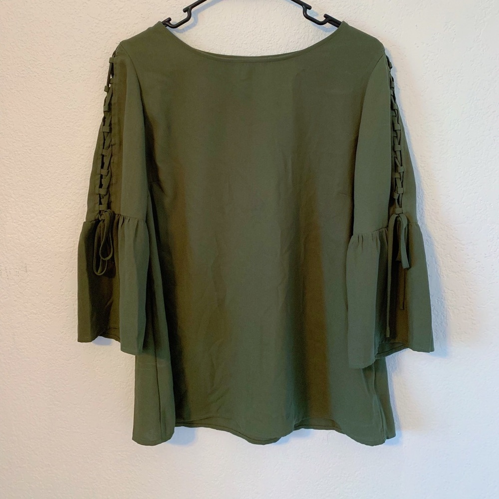 Olive Bell Sleeve Shift Top